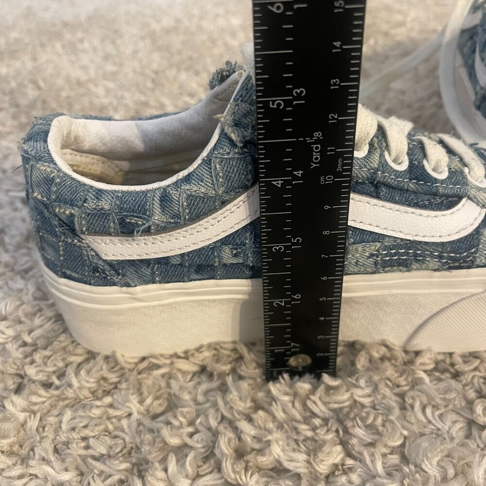Vans Old Skool Platform Patchwork Denim Sneakers Size 6 - Picture 9 of 10